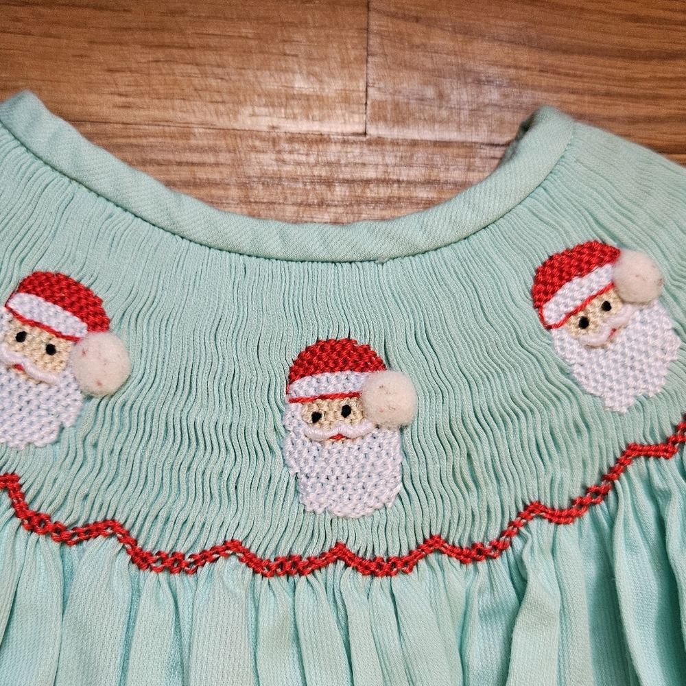 Smockingbird Santa Romper - Picture 2 of 2